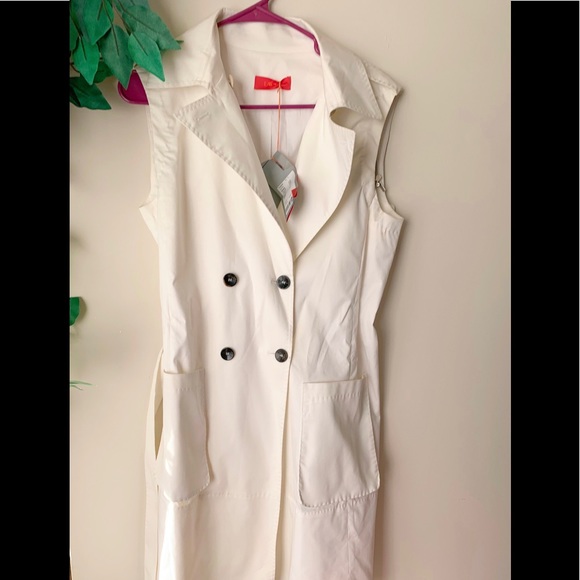 Lavia 18 white woman’s sleeveless trench coat new size 8 - Picture 2 of 9